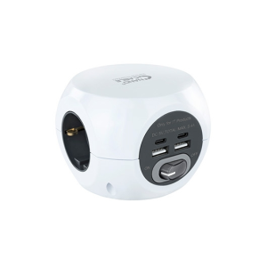 Nanocable Base de 3 enchufes con 4 USB´s (2 USB A + 2 USB-C), con interruptor
