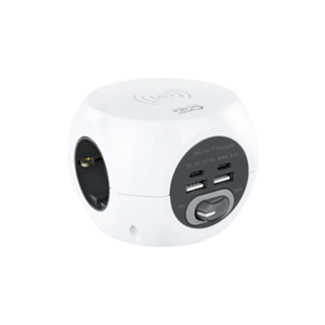 Nanocable 3 Enchufes 4 USB - 2 USB A + 2 USB-C - Carga Inalambrica Interruptor - Regleta