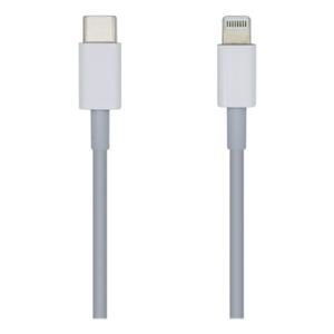 AISENS Cable USB 2.0 USB-С A Lightning PD 2A, Lightning/M-USB-С/M, Blanco, 1.0m