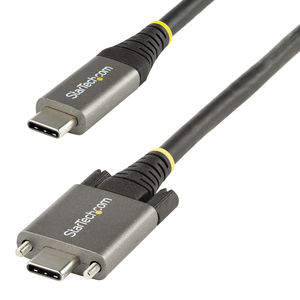 StarTech.com Cable de 1m USB-C con Tornillos Laterales de Fijación - 10Gbps - Cable USB Tipo C USB 3.1/3.2 Gen 2 - con Carga por