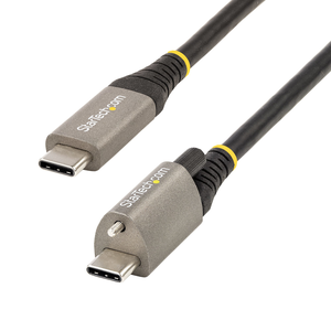 StarTech.com Cable de 1m USB-C con Tornillo Superior de Fijación -10Gbps - Cable Tipo C USB 3.1/3.2 Gen 2 - con Carga por Entreg