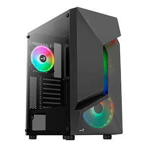 Aerocool Scapebkv3 Rgb cristal templado usb 3.0 negro caja gaming atx frontal led 3xventiladores argb pc torre 3 ventiladores v3