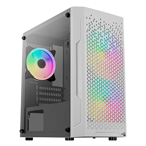 Aerocool Trinity Mini V3 Micro ATX Cristal Templado RGB Blanco - Caja Ordenador