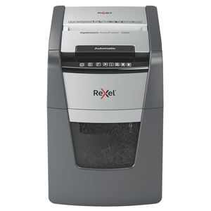 Rexel Optimum AutoFeed+ 100X triturador de papel Corte cruzado 55 dB 22 cm Negro, Gris
