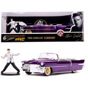 Jada Cadillac Dorado 1956 presley coche de juguete eloro en diecast puertas maletero y capó abatible incluye figura elvis escala 124 color 253255011