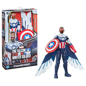 Figura Titan Capitan America Falcon y el Soldado de Inverno Marvel 30cm