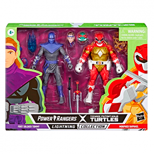 Pack figura Raphael Foot Soldier Tommy Tortugas Ninja Power Rangers 15cm
