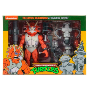 Pack 3 figuras Triceraton Infantryman y Roadkill Rodney Tortugas Ninja 18cm