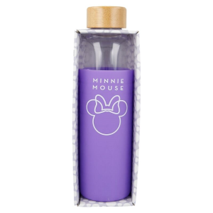 Botella cristal Minnie Disney funda silicona 585ml