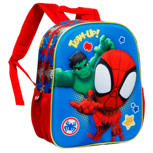 3D Team Spiderman and His Amazing Friends Marvel 31cm - Mochila