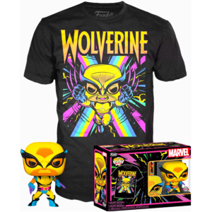 Set figura POP & Tee Marvel Wolverine Black Light Talla L