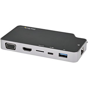 StarTech.com CDP2HVGUASPD base para portátil y replicador de puertos Alámbrico USB 3.2 Gen 2 (3.1 Gen 2) Type-C Negro, Gris