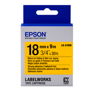 Epson Cinta adhesiva resistente - LK-5YBW cinta adhesiva resistente negra/amarilla 18/9