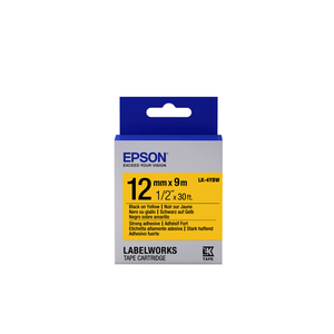 Epson Cinta adhesiva resistente - LK-4YBW cinta adhesiva resistente negra/amarilla 12/9