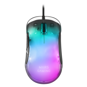 Mars Gaming MMGLOW RGB Chroma-Glow Acabado Espejo 12800 DPI Negro - Raton Gaming para PC Hardware en GAME.es