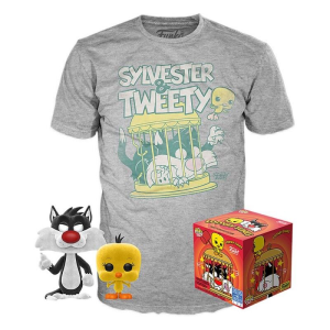 Set figura POP Tee Looney Tunes Sylvestre and Tweety Flocked Talla M Set figura POP Tee Looney Tunes Sylvestre and Tweety Flocked Talla M