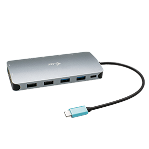 i-tec USB 3.0 USB-C/Thunderbolt 3x Display Metal Nano Dock with LAN + Power Delivery 100 W