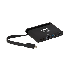 Tripp Lite U444-T6N-H4GUBC Adaptador Multipuerto USB-C, 4K HDMI, Puerto USB-A, GbE, Cable con Guardado Automático y PD 3.0 de 10