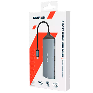 Canyon DS-15 USB 3.2 Gen 1 (3.1 Gen 1) Type-C 5000 Mbit/s Gris - Dock Station