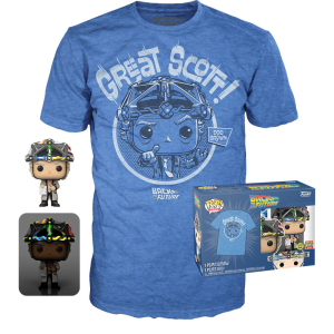 Set figura POP Tee Regreso al Futuro Doc With Helmet