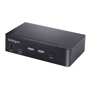 StarTech.com Switch Conmutador KVM USB C Tipo C, KVM de 2 puertos DisplayPort con Vídeo UHD HDR de 4K 60Hz, Audio de 3,5mm, Hub