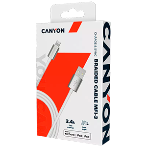 Canyon CNS-MFIC3 Lightning Trenzado 1m Blanco - Cable