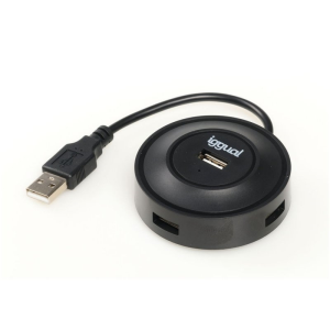 iggual IGG316689 USB 2.0 480 Mbit/s Negro - Hub USB
