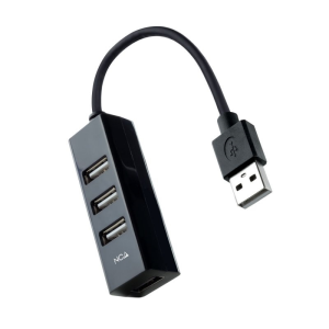 Nanocable USB 2.0 con 4 Puertos de USB 2.0, USB-A/M-USB 2.0/H, Negro, 15 cm - Hub