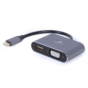 Gembird USB C a HDMI /VGA Gris - Adaptador Gembird USB C a HDMI /VGA Gris - Adaptador