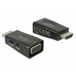 DeLOCK 65901 cambiador de género para cable HDMI A VGA & 3.5 mm Audio Negro DeLOCK 65901 cambiador de género para cable HDMI A VGA & 3.5 mm Audio Negro