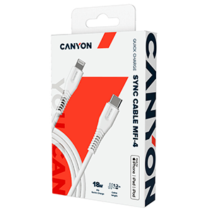 Canyon MFI-4 Lightning 1,2 m Blanco - Cable