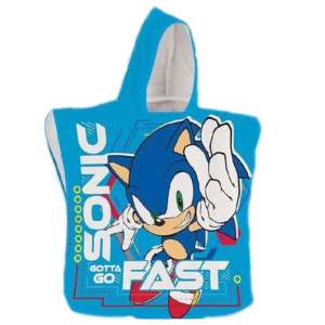 Poncho toalla Sonic The Hedgehog microfibra