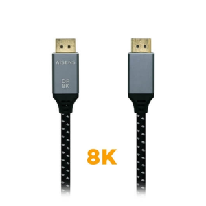 Aisens Displayport V1.4 8k@60hz 3m Gris Negro - Cable