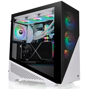 Thermaltake Divider 370 TG Midi Tower Negro, Blanco - Caja Ordenador