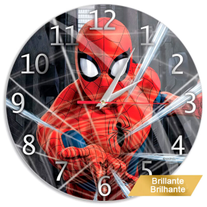 ERT Group Reloj de Pared Brillo Spiderman 001 Marvel Negro