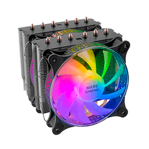 Mars Gaming MCPU-XT 2 Ventiladores ARGB PWM 12cm Negro - Disipador CPU
