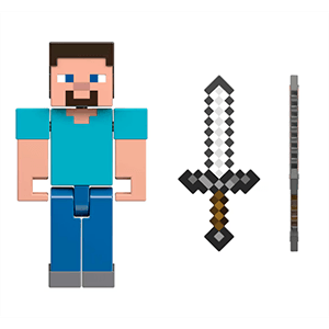 Minecraft Figura de accion Steve con espada 8cm