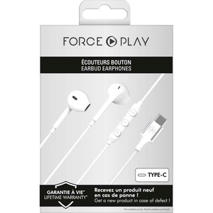 BigBen Force Play USB C In Ear Blanco - Auriculares