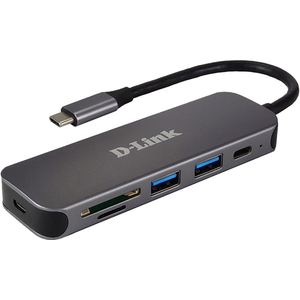 D-Link DUB-2325 hub de interfaz USB Tipo C 5000 Mbit/s Gris