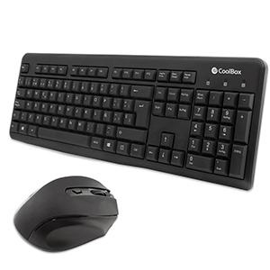 CoolBox COO-KTR-02W teclado Ratón incluido RF inalámbrico QWERTY Español Negro