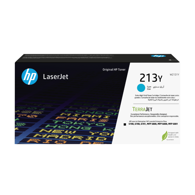 HP Cartucho de tóner Original LaserJet 213Y de capacidad superior cian