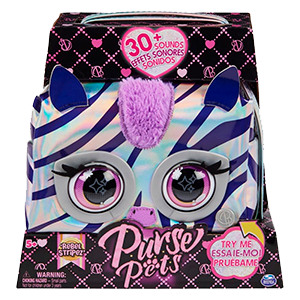 Purse Pets - BOLSO MASCOTA INTERACTIVA - MAGIC ZEBRA - Bolso niña y Mascota Interactiva Cebra con más de 30 Sonidos y Reaccione