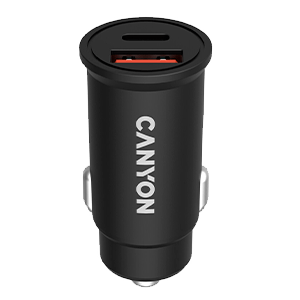 Canyon  -20B03 Auto 2 USB 30W Negro - Cargador