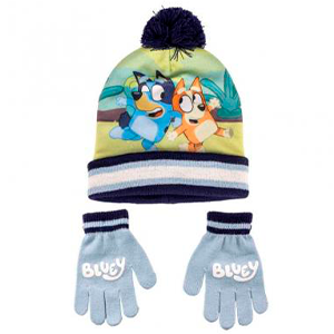 Conjunto infantil gorro guantes Bluey