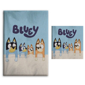 Set manta polar cojin Bluey