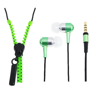 LogiLink Zipper In Ear Verde - Auriculares