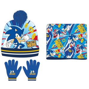 Conjunto gorro guantes braga cuello Sonic the Hedgehog