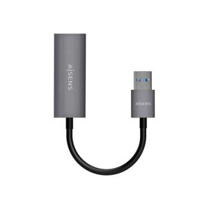 AISENS Conversor USB 3.0 A Ethernet Gigabit 10/100/1000 Mbps, Gris, 15cm