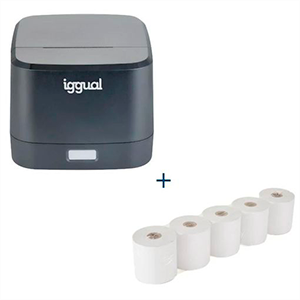 iggual Kit TP EASY 58 + 5 rollos - Impresora Termica