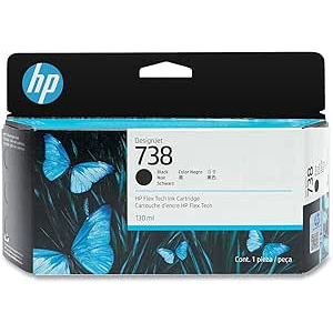 HP Cartucho de tinta negra DesignJet 738 de 130 ml